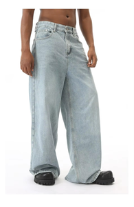 Jeans Casuales Holgados 2026 al por Mayor, Jeans Holgados para Hombre, Jeans de Mezclilla Azul Claro para Hombre - Product Image 6