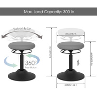 Tabouret de bureau ergonomique BIFMA en métal