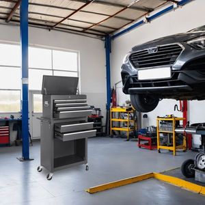 8-Drawer <b>Rolling</b> <b>Tool</b> Chest Detachable 2-in-1 Top <b>Tool</b> Box Liner Lockable Wheels & Side Hooks with Storage Lock - Product Image 4