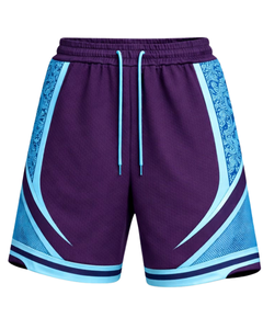 Shorts de basketball pour hommes bleu violet, séchage rapide, respirants, pour entraînement sportif, gym, course à pied, taille élastique, athlétiques, personnalisables - Product Image 1