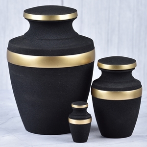 <b>Red</b> and Gold Brass Adult Cremation Urn with matte surface for Human Ashes, Funeral and Burial Memorial Container - Product Image 5