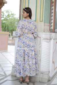 Robe courte indienne en coton imprimé floral fait à la main femme robe de soirée élégante robe personnalisée cadeau de mariée pour elle en solde - Product Image 4