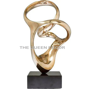 Excellent Quality Aluminum <b>Metal</b> Unique Shape Gold Plated Modern Sculptures From India Fancy Style Hot Selling - Product Image 6