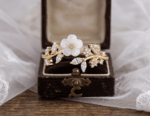 แหวนหมั้นเพชรเพาะเลี้ยง มุก และพลอยประจำเดือนเกิด ทองคำแท้ 10k/14k  แบบกำหนดเองได้ สำหรับทุกเพศ  แหวนอัญมณีหรูหราสำหรับวันครบรอบ - Product Image 4