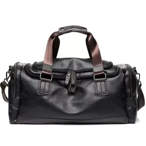 Sac de voyage de luxe en cuir marron foncé pour homme, sac de week-end classique robuste, best-seller - Product Image 2