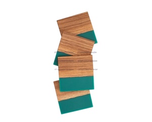 Taza de té de resina de madera de Acacia Premium personalizada, gruesa, sin terminar, mango liso, personalizada, el mejor posavasos redondo - Product Image 1