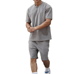 ชุดเซ็ตเสื้อผ้าลำลองผู้ชายแบบสปอร์ต รุ่นใหม่ล่าสุด ไซส์ใหญ่ ผ้าโพลีเอสเตอร์/คอตตอน น้ำหนักเบา เหมาะสำหรับฤดูร้อน แบบโอเวอร์ไซส์ สองชิ้น - Product Image 6