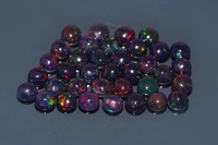 Ethiopian Welo Noir Opale Naturel Plaine Ovale Multi-Feu Cabochon Haut Diamant pour la Fabrication de Bijoux Changement de Couleur Chaleur Libre