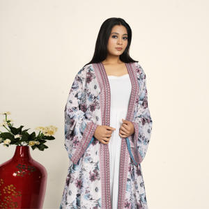 Abaya Suelta de Chifón Sólido para Mujer, Estilo Shrug, Abierta por Delante, Manga Larga Árabe, Atuendo Islámico Modesto para Oración, Ropa para Ramadán y Eid - Product Image 3