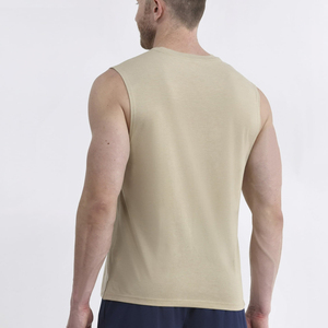 OEM Custom Print Eco-Friendly Breathable Quick Dry Polyester/Cotton Gym Tank <b>Top</b> Men Sleeveless Training Shirt Fitness - Product Image 2