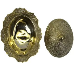 Bol en céramique et porcelaine de luxe artisanal, fait main, style américain, décor pigmenté de qualité supérieure non toxique, pour événements et présentations, finition plaquée - Product Image 3