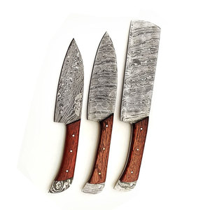 Damascus Steel Chef Knife Set with Leather Cover Premium <b>Kitchen</b> Knife Collection for Cooking Preparation and Daily <b>Kitchen</b> Use - Product Image 4