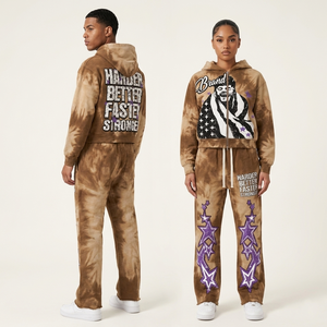 Conjunto Deportivo Unisex Personalizado con Lavado Ácido, Sudadera con Cremallera Completa y Pantalones Deportivos Anchos con Impresión DTG Premium, Elegante y Cómodo - Product Image 4