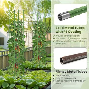 Treillis de jardin réglable en hauteur, lot de 2, cage à tomates, équipement et accessoires pour plantes grimpantes - Product Image 6
