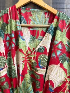 Women 100% Cotton Floral Maxi <b>Kaftan</b> Dress Batwing Sleeves Eco-Friendly Striped <b>Beach</b> Cover Boho Resort Wear Kimono Summer Tunic - Product Image 2