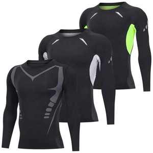 Custom Logo Mens Soft Fit Long Sleeve Workout Rash guard Dry Compression Fitness Shirt Swim Shirts Athletic Performance Wear men - Product Image 4