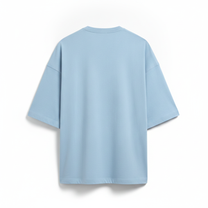 เสื้อยืดคอกลมถักครึ่งแขนสำหรับผู้ชายทรงโอเวอร์ไซส์สีทึบสวมใส่สบาย - Product Image 5