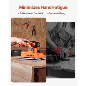 Levigatrice Elettrica per Legno da 1/2 Pollice 2.5A a Velocità Variabile 12000 Giri/min Max per Carta Abrasiva di Finitura - Product Image 5