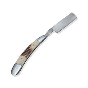 IKZARSA Luxury Straight <b>Razor</b> Stainless Steel Blade Single Blade Natural Stag Horn Handle Barber Shop Use Men <b>Women</b> Shaving - Product Image 3