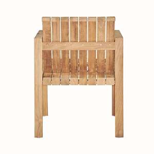 Outdoor Solid Teak Wood Garden <b>Chair</b> with Armrests Durable <b>Rustic</b> Design Waterproof Eco-Friendly for Patio Use - Product Image 3
