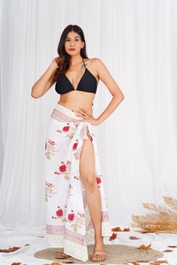 Digital Print Cotton <b>Sarong</b> for Women Knee-Length Loose Fit Quick Dry Summer Beach Wear - Product Image 2
