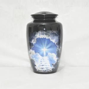 Urnes funéraires personnalisées de haute qualité pour les cendres d'adultes, en aluminium, personnalisées, en gros, fournitures funéraires, urnes de souvenir - Product Image 2