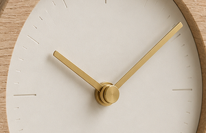 Minimalist Wood Desk <b>Clock</b> With Ceramic Base Silent Quartz <b>Movement</b> Circular Design - Product Image 2