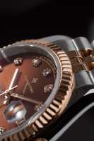 Montre automatique mécanique Alexander Ferros 8232D/08 avec cadran en cristal saphir, boîtier et bracelet en acier inoxydable, fermoir pliant de sécurité