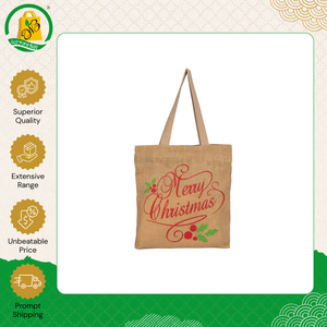 New Stock Arrival Top Quality Women's Jute Shopping <b>Bag</b> with Fashion Christmas Printing and <b>Long</b> Weaved Handle - Product Image 3
