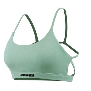 Haute Qualité Respirant Personnalisé Blanc Noir Haut Impact Push Up Bretelles Dos Nu Halter Top Fitness Gym Yoga Femmes Sport Soutien-Gorge - Product Image 1