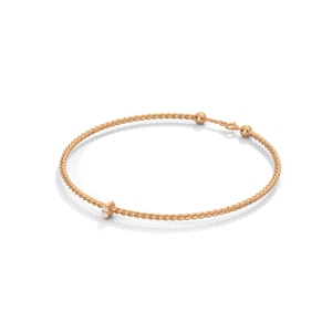 Rose <b>Gold</b> Tone Twist Chain <b>Bracelet</b> <b>Adjustable</b> Link Bangle Minimalist Jewelry Gift - Product Image 2
