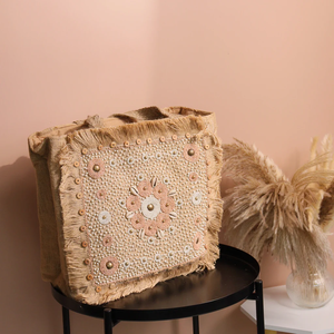 Sacs fourre-tout brodés de perles multicolores pour femmes, sac fourre-tout perlé fait main à poignée unique par Whimsy Art Craft - Product Image 3