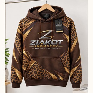 เสื้อฮู้ดดี้ฟุตบอลสีดำ-ขาว แบบสั่งตัดเย็บโดยตรงจากโรงงาน Ziakot ขายส่ง - Product Image 6