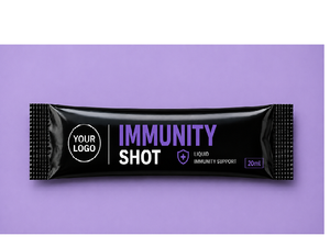 <b>Immunity</b> Liquid <b>Shots</b> Ready to Drink Single Serving Beverage Packets with Convenient Portable Packaging Format Custom Label - Product Image 1