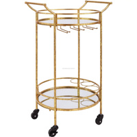 Chariot de bar design en métal de fabrication indienne, mini-bar, porte-revues, pour hôtels, restaurants, ambiance salon, cuisine