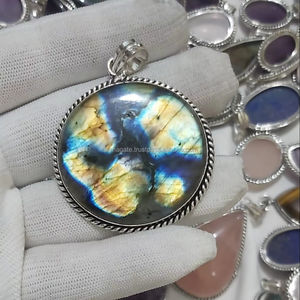 Collier pendentif en labradorite naturelle de qualité supérieure, best-seller, pendentifs tendance, breloques pour cadeaux en gros, tendance - Product Image 5