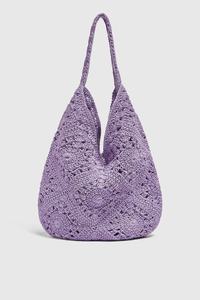 Bolso de mano de malla de ganchillo ligero hecho a mano, ecológico, de algodón, hueco, para el hombro, de verano, para la playa, con logotipo personalizado, estilo bohemio - Product Image 5