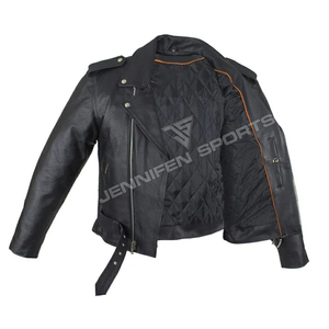 Nueva Chaqueta de Cuero Genuino para Hombre, Estilo Motero, Ajustada, Moderna, Personalizada, Negra, Talla Grande 8XL - Product Image 3