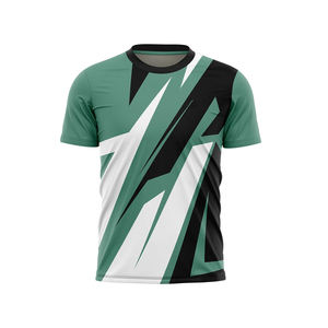 Camiseta Deportiva de Manga Corta para Hombre, Cuello Redondo, Diseño Geométrico en Morado, Negro y Blanco, Corte Regular, Secado Rápido, Tejido de Poliéster - Product Image 3