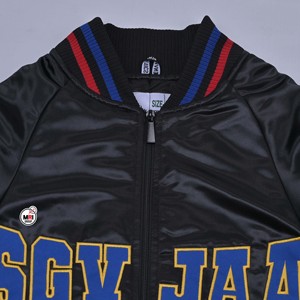 เสื้อแจ็คเก็ตวาร์ซิตี้ SCV JAA ผ้าซาตินแบบเย็บติดกัน สีดำ แขนยาว ปิดด้วยซิป ปักโลโก้ คอตั้ง ทรงปกติ สำหรับฤดูใบไม้ร่วงและฤดูหนาว - Product Image 3