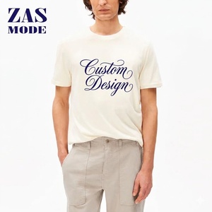 T-shirt pour homme 100% coton, logo brodé personnalisé, manches courtes, coupe ample, séchage rapide, imprimé tricoté, chemises personnalisables pour homme - Product Image 1