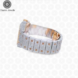 Charm_Jewells Luxury Rectangle Case <b>Diamond</b> Encrusted Hollow Dial Analog Women's Fashion Bracelet - Product Image 2
