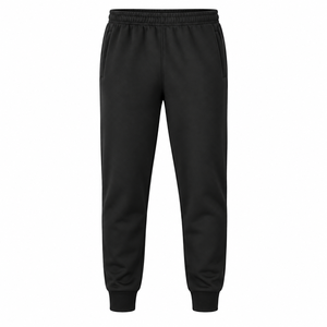 Ensemble de survêtement noir uni à capuche pour homme – Veste zippée intégrale et pantalon de jogging – Tenue de sport décontractée à manches longues – Vente en gros - Product Image 6