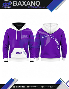 Sudadera con Capucha Morada de la Hermandad NCNW para Hombre, con Bolsillo Canguro Blanco, Diseño Color Block 1935, Bordado Personalizado, Sudadera con Capucha para Mujer - Product Image 6