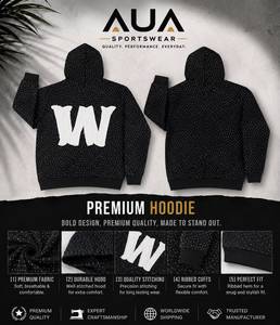 Sudadera con Capucha Premium para Hombre AUA, Diseño de Puntos Negros, Corte Regular, Ropa Deportiva Informal, Transpirable, de Poliéster Tejido - Product Image 6