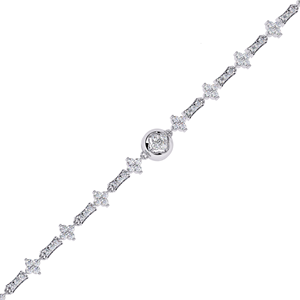 Women's White Gold Diamond <b>Bracelet</b> Round Brilliant Cut Natural GIA Certified Classic Wedding Jewelry - Product Image 5