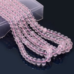 AAA+ Quartz 6mm-11mm Faceted Rondelle Beads Natural <b>Pink</b> Africa Rose Quartz Semiprecious Gemstone Loose Beads For Jewelry Making - Product Image 4