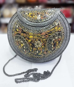 Bolso de Mano de Metal de Mosaico Bohemio Bordado con Abalorios Chic de Lujo Vintage, Monedero de Lentejuelas A LA Moda para Bodas, Fiestas y Noches - Product Image 1