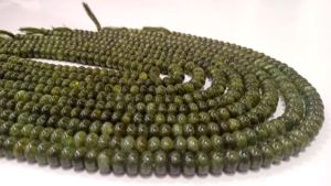 Perles de pierres précieuses en quartz tourmaline verte naturelle, rondelles de 8 mm, 8 pouces - Product Image 4