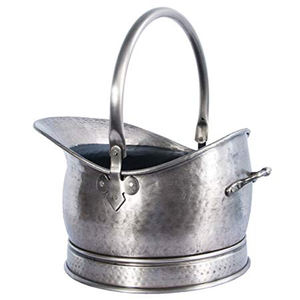 Cubo para carbón de metal con acabado plateado de diseño único, para uso en el hogar y jardín, ecológico, estilo europeo moderno, personalizable. - Product Image 1